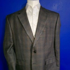 Chaps Men's Tan Houndstooth Sport Coat Size 46R